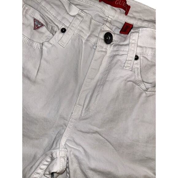 Guess Los Angeles Women Jeans‎ Size 30x32 White Denim Y2K Mid Rise Skinny - Picture 9 of 11